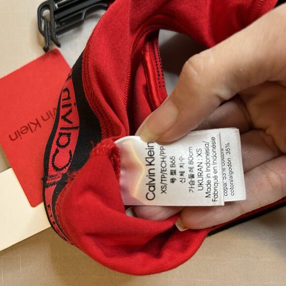Calvin Klein Women's Modern Unlined Bralette, Plaid Red/Black XS NWT - Picture 6 of 7